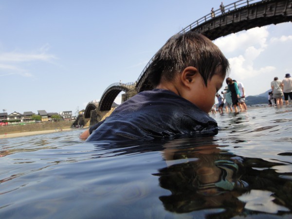 錦川 錦帯橋 水遊び